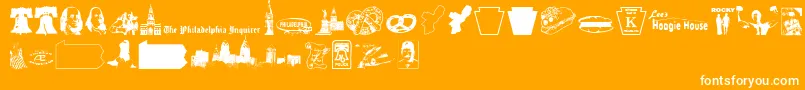 PhillyDings Font – White Fonts on Orange Background