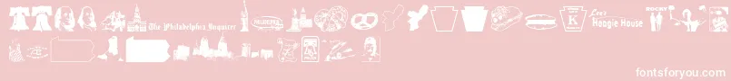 Czcionka PhillyDings – białe czcionki na różowym tle