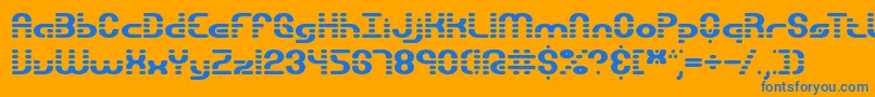 GravitateSegmentsBrk Font – Blue Fonts on Orange Background