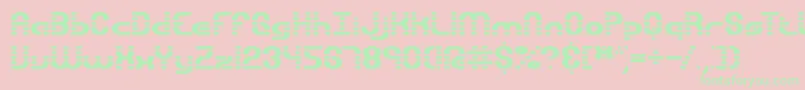 GravitateSegmentsBrk Font – Green Fonts on Pink Background