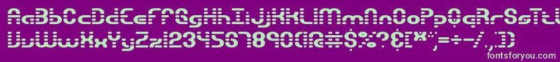 GravitateSegmentsBrk Font – Green Fonts on Purple Background