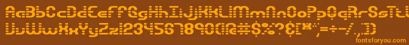 GravitateSegmentsBrk Font – Orange Fonts on Brown Background