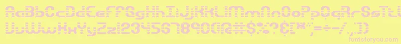 GravitateSegmentsBrk Font – Pink Fonts on Yellow Background