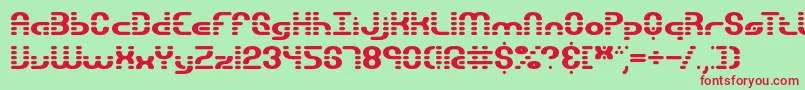 GravitateSegmentsBrk Font – Red Fonts on Green Background