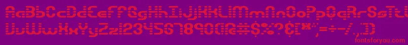 GravitateSegmentsBrk Font – Red Fonts on Purple Background