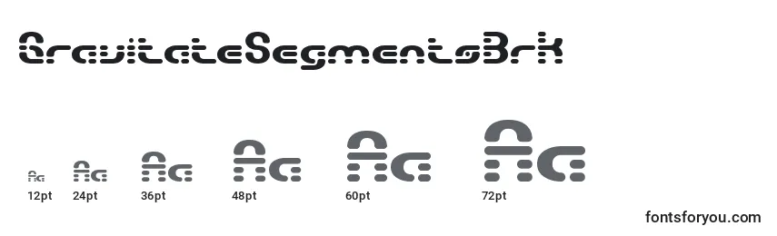 GravitateSegmentsBrk Font Sizes