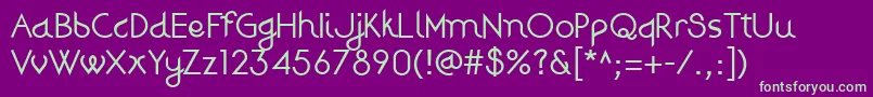 フォントDjiringRegular – 紫の背景に緑のフォント