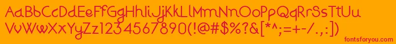 DjiringRegular Font – Red Fonts on Orange Background
