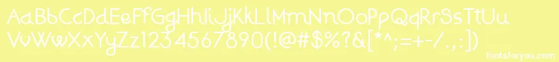 Fonte DjiringRegular – fontes brancas em um fundo amarelo