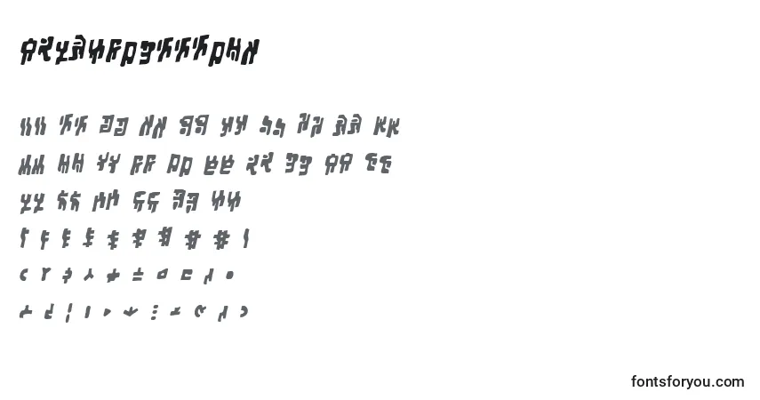 Czcionka SquiznorbbBold – alfabet, cyfry, specjalne znaki