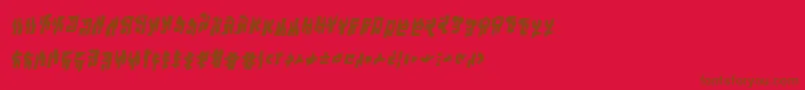 SquiznorbbBold-Schriftart – Braune Schriften auf rotem Hintergrund