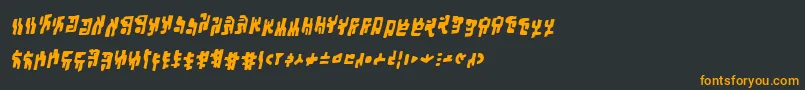 フォントSquiznorbbBold – 黒い背景にオレンジの文字