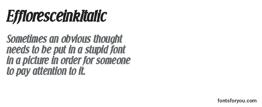 Review of the EffloresceinkItalic Font