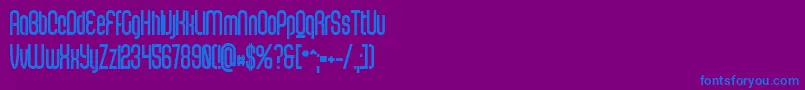 フォントScantypeblackPersonal – 紫色の背景に青い文字