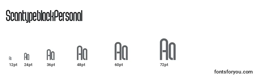 ScantypeblackPersonal Font Sizes