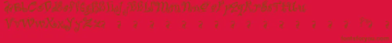 Bitchin Font – Brown Fonts on Red Background