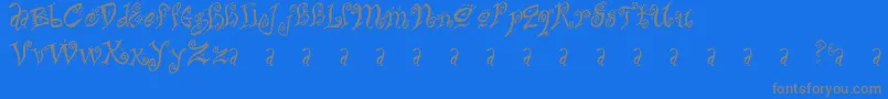 フォントBitchin – 青い背景に灰色の文字