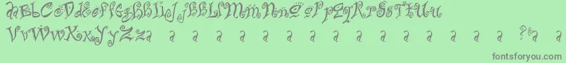 フォントBitchin – 緑の背景に灰色の文字