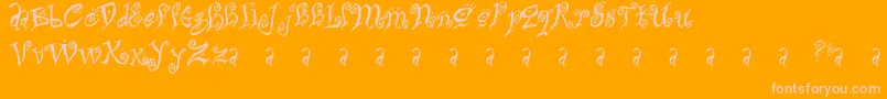 Bitchin Font – Pink Fonts on Orange Background