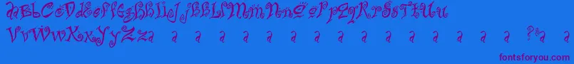 Bitchin-Schriftart – Violette Schriften auf blauem Hintergrund