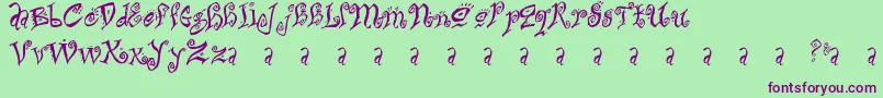 Bitchin Font – Purple Fonts on Green Background