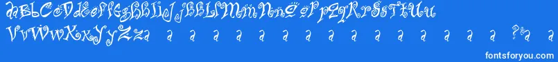 フォントBitchin – 青い背景に白い文字