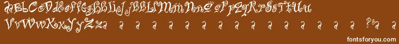 フォントBitchin – 茶色の背景に白い文字