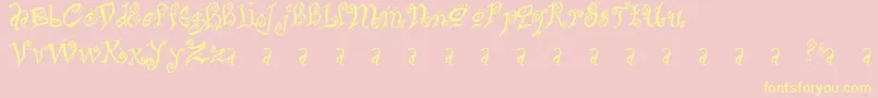 Bitchin-Schriftart – Gelbe Schriften auf rosa Hintergrund