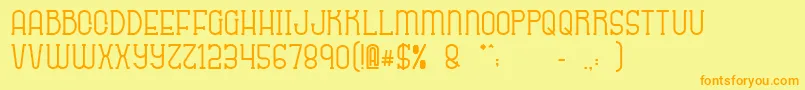 Czcionka Sabitype – pomarańczowe czcionki na żółtym tle