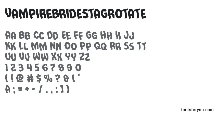 Шрифт Vampirebridestagrotate – алфавит, цифры, специальные символы