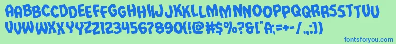 Vampirebridestagrotate Font – Blue Fonts on Green Background