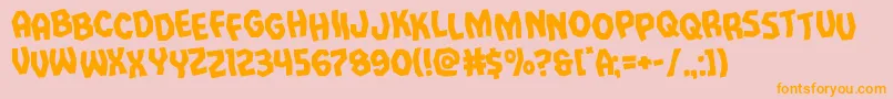 Vampirebridestagrotate Font – Orange Fonts on Pink Background