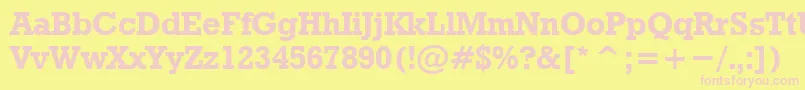 RodeoBold Font – Pink Fonts on Yellow Background