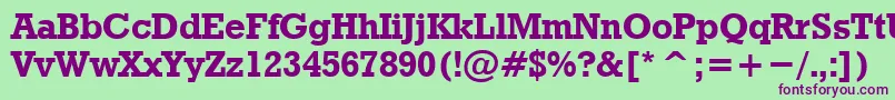 RodeoBold Font – Purple Fonts on Green Background