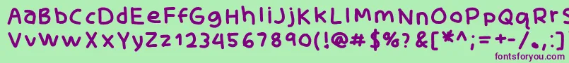 SkidoomediumRh Font – Purple Fonts on Green Background