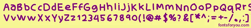 SkidoomediumRh Font – Purple Fonts on Yellow Background