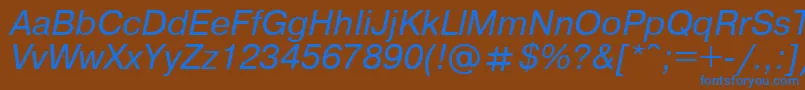 UkrainianpragmaticaItalic Font – Blue Fonts on Brown Background