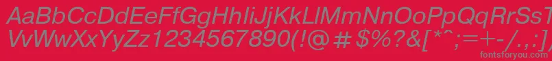 UkrainianpragmaticaItalic Font – Gray Fonts on Red Background