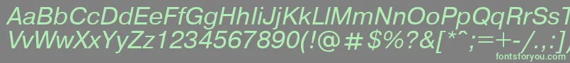 UkrainianpragmaticaItalic Font – Green Fonts on Gray Background