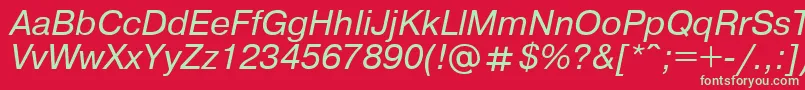 UkrainianpragmaticaItalic Font – Green Fonts on Red Background