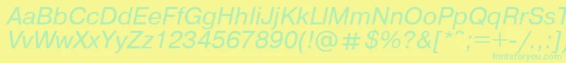 UkrainianpragmaticaItalic-Schriftart – Grüne Schriften auf gelbem Hintergrund