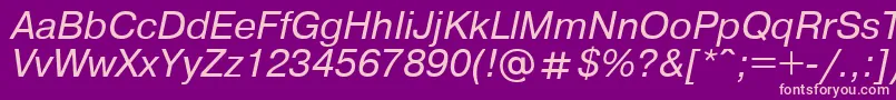 UkrainianpragmaticaItalic Font – Pink Fonts on Purple Background