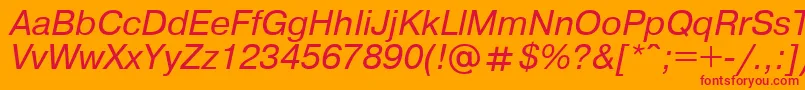UkrainianpragmaticaItalic Font – Red Fonts on Orange Background