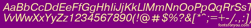 UkrainianpragmaticaItalic Font – Yellow Fonts on Purple Background