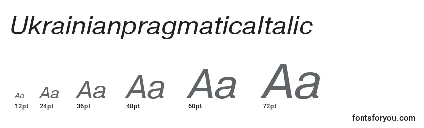 UkrainianpragmaticaItalic Font Sizes