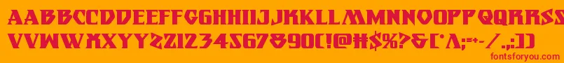 Eternalknightbold-Schriftart – Rote Schriften auf orangefarbenem Hintergrund