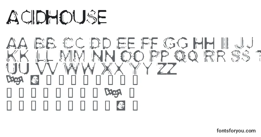Шрифт AcidHouse – алфавит, цифры, специальные символы