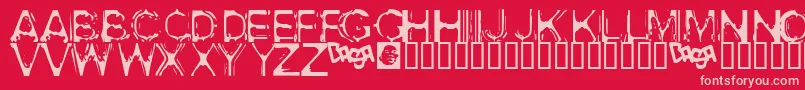 fuente AcidHouse – Fuentes Rosadas Sobre Fondo Rojo