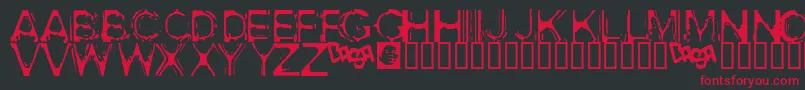 AcidHouse-Schriftart – Rote Schriften auf schwarzem Hintergrund
