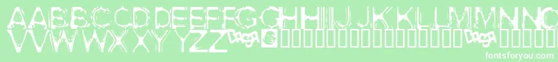 AcidHouse Font – White Fonts on Green Background